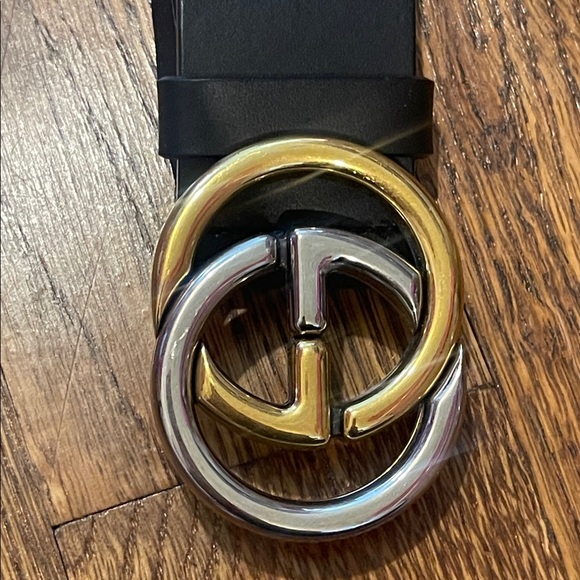 Black Belt with Gold and Silver Buckle - Picture 8 of 8